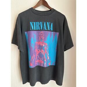 Nirvana Silver T-shirt Vintage Modern Reprint Giant Tag Single Stitch